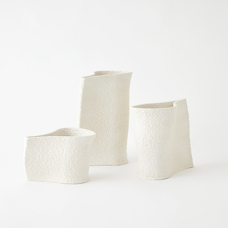 Windy Handmade Ceramic Table Vase, 6.25" H x 9" W x 5" D