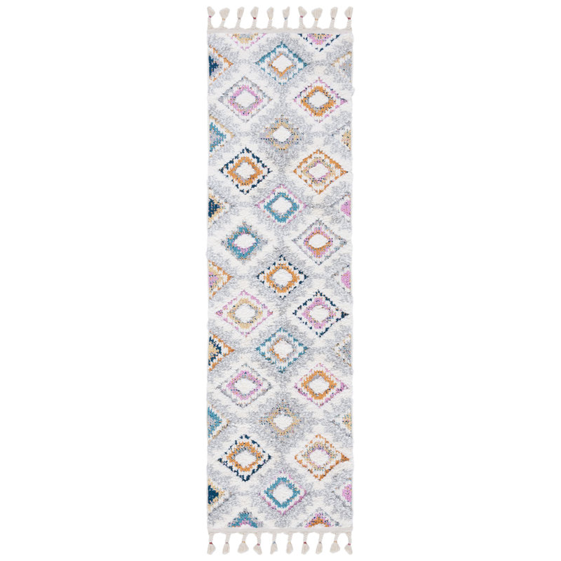 Moroccan Fringe Shag Performance Moroccan Rug, Runner 2'2" x 8'