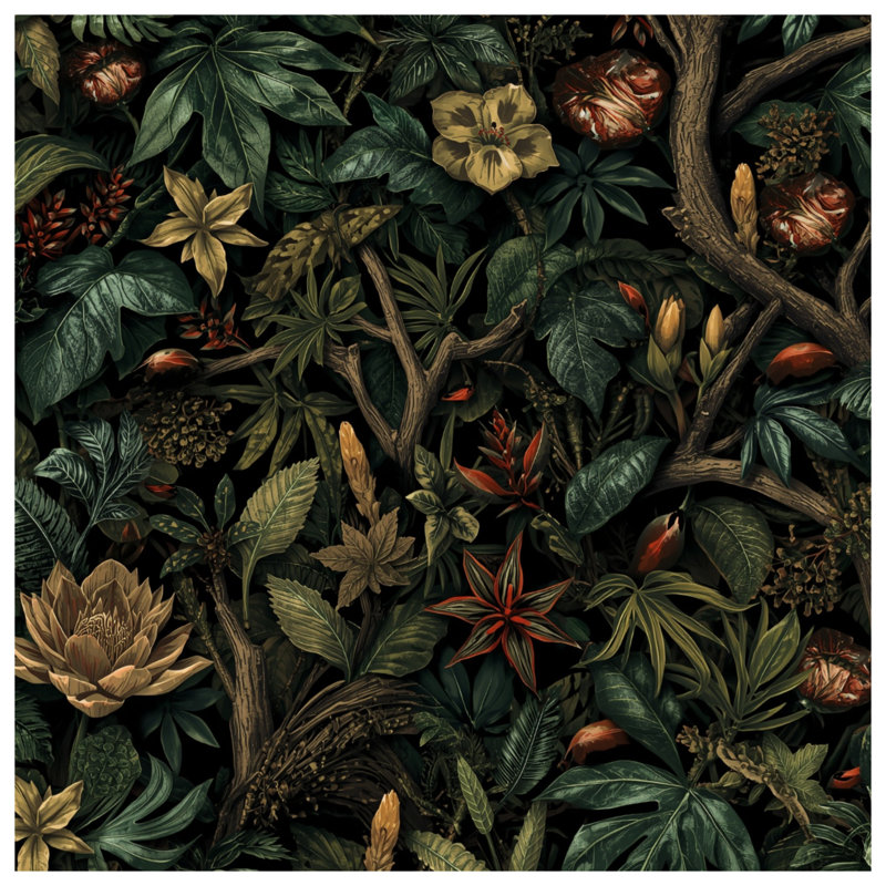 Tropical Rainforest Foliage Comforter, King
