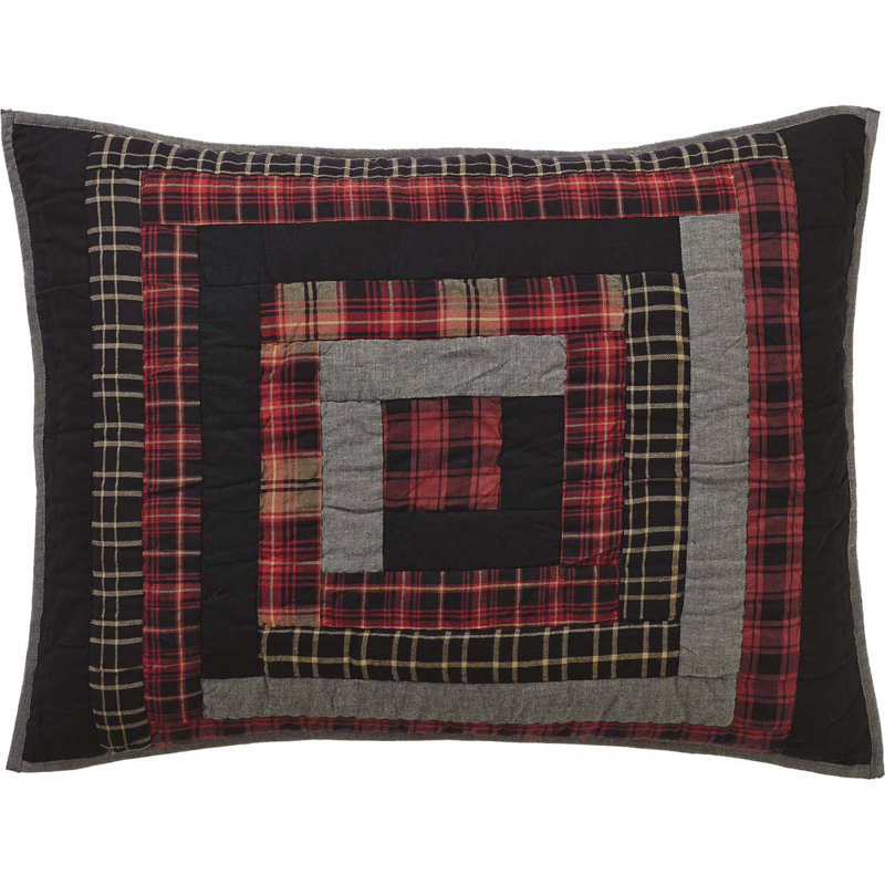 Cumberland Red and Black Plaid Cotton Standard Sham