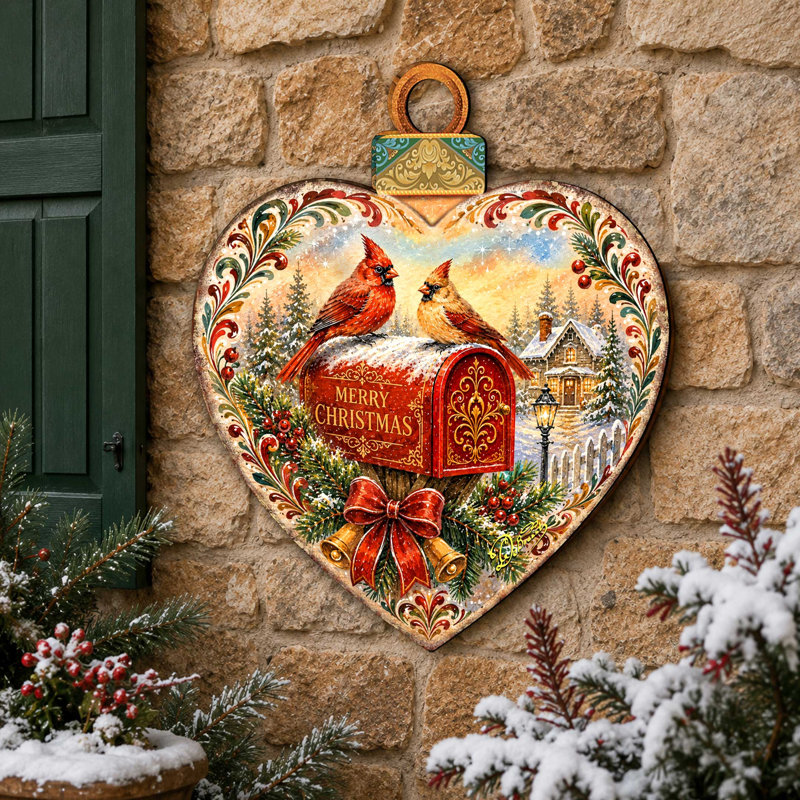 Crochet de porte de Noël en forme de cœur pour cardinaux et boîtes aux lettres de Noël par Debrekht