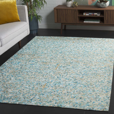 Tapis géométrique en cuir tissé à la main Studio Studio 101