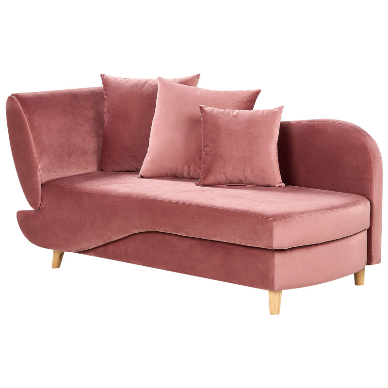 Ahliyah Upholstered Chaise Lounge, Left Hand Facing, Pink