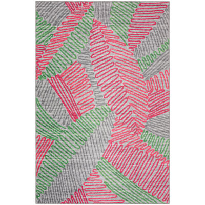Chenille Washable Abstract Indoor/Outdoor Rug