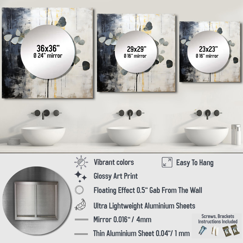 Joolia Aluminum Square Mirror, 23" x 23"