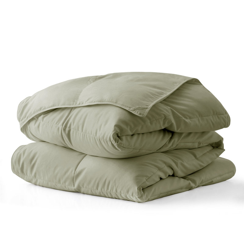 All Season Down Feather Fiber Comforter Duvet Insert with 8 Corner Tabs, Queen, Sage