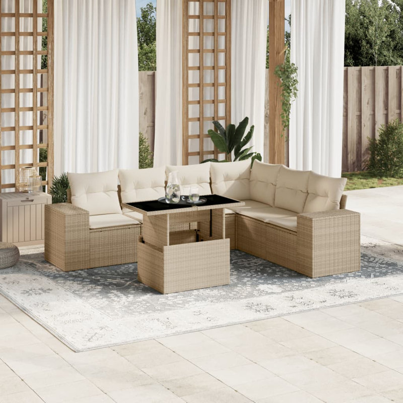 Grand canapé modulaire en rotin PE Vidaxl