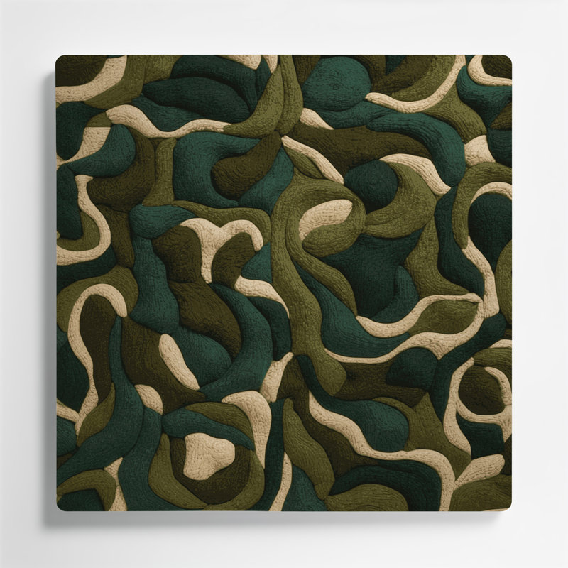 «Abstract Shapes 21», art mural en métal vert, H 16 po x l 16 po