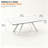 78.74" White Sintered Stone Dining Table, Modern Rectangular Kitchen Table with Angled Legs