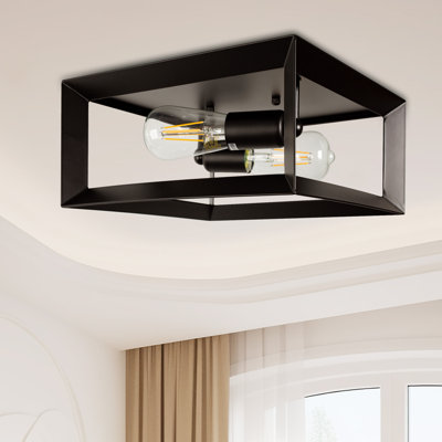 Plafonnier encastré carré 2 lumières 2 lumières
