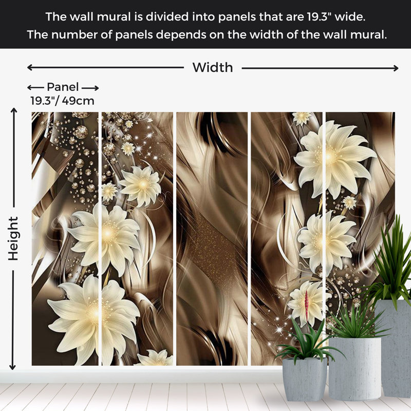 Peel & Stick Glam Wall Mural - Depths Of Bronze, 115" W x 82" L