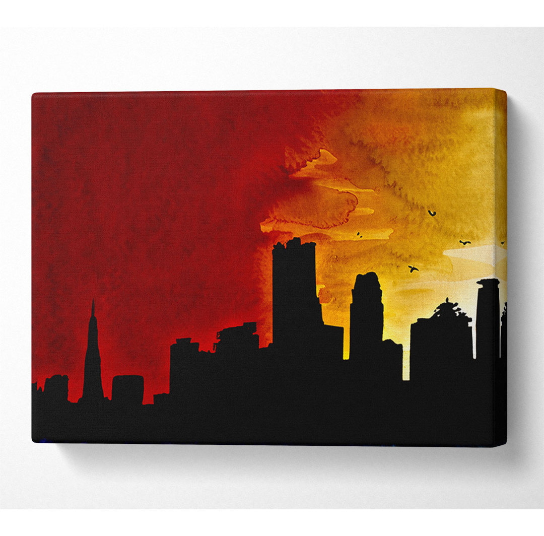 Kunstdruck Orange City Sky