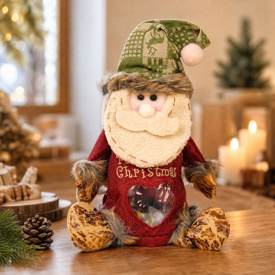 Pochette de rangement en tissu pour friandises de Noël avec fermeture éclair, idéale pour les petits fruits et bonbons, et parfaite pour décorer une table de fête.