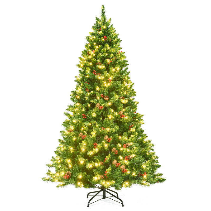 Lighted Artificial Christmas Tree, 135cm H x 82.5cm W x 82.5cm D