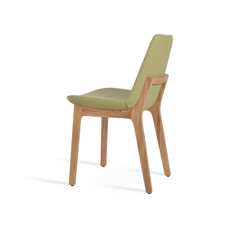 Eiffel Wood Dining Chair, Green PPM, Natural