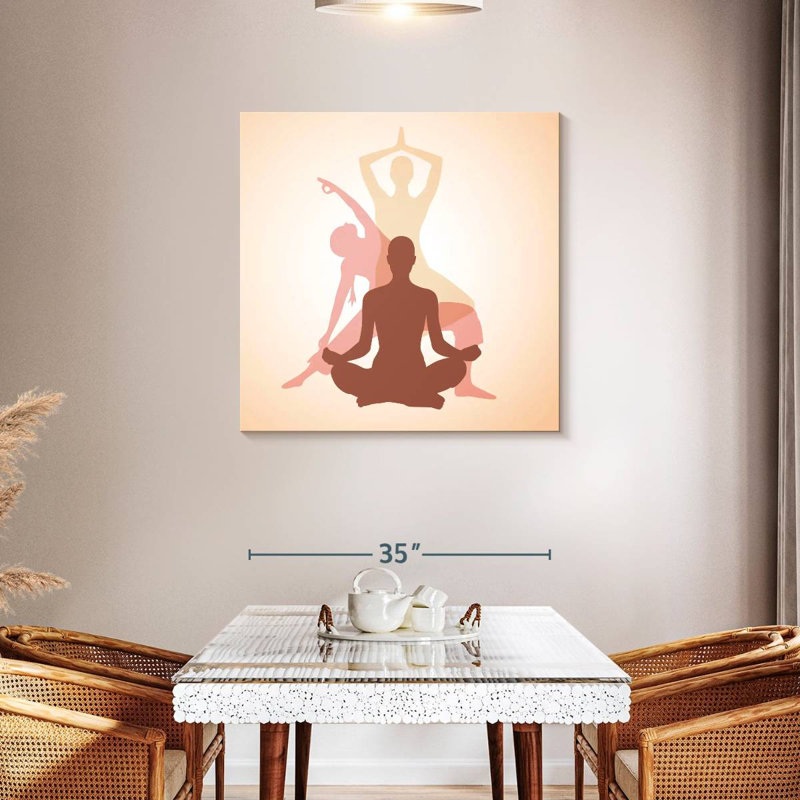 Kerrick Yoga Poses, 36" H x 36" W