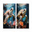 Tortue de mer ludique - ensemble de 2 reproductions d'art mural en métal-1735977287