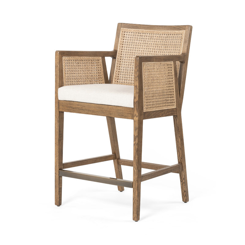Antonia Counter & Bar Stool, Beige, Counter Stool (27" Seat Height), Natural