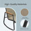 Outdoor Rocking Chair Set, 3-Piece Conversation Patio Furniture With Table, Steel Frame, Armrests, Brown