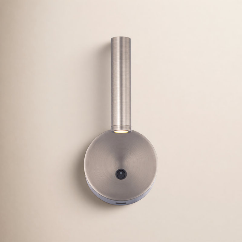 Lampe de lecture à DEL à intensité variable 4,375 "avec port USB Sprig, 3000K, Nickel brossé