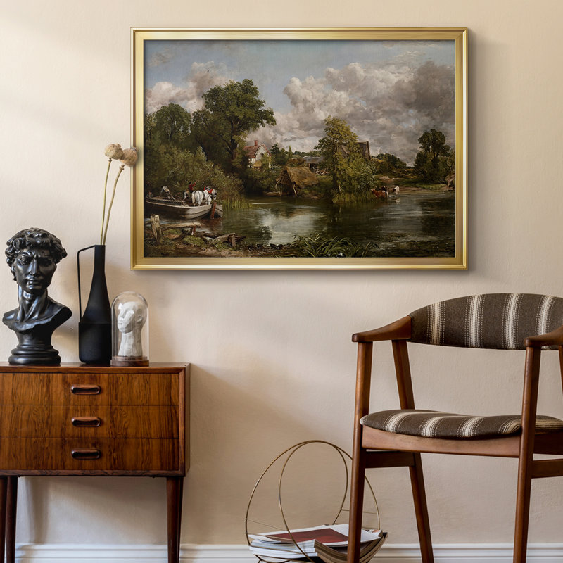 Le cheval blanc - John Constable - Toile tendue avec châssis 1819, 22,5 x 30,5, Toile avec cadre, Doré
