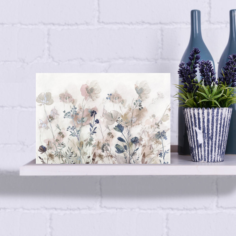 «Whispering Blooms In Soft Light», art mural contemporain abstrait, H 12 po x l 18 po