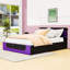 Grand lit plateforme tapissier avec rangement à levage hydraulique-1168080402
