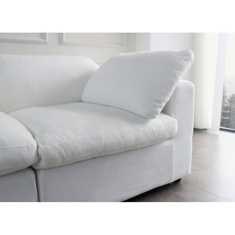 Canapé modulaire surdimensionné surdimensionné en nuage, canapé 3 places confortable rembourré de duvet de 120 po pour le salon, sièges profonds et minimalistes pour les bureaux 3 pièces