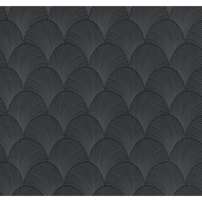Papier peint métallique festonné, Noir
