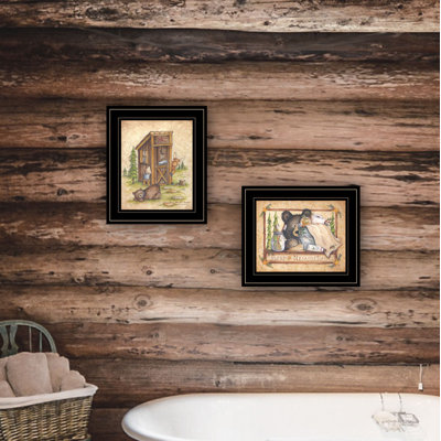Bear / Still Waiting 2-Piece Vignette Framed Wall Art for Home Wall Décor by Mary Ann June