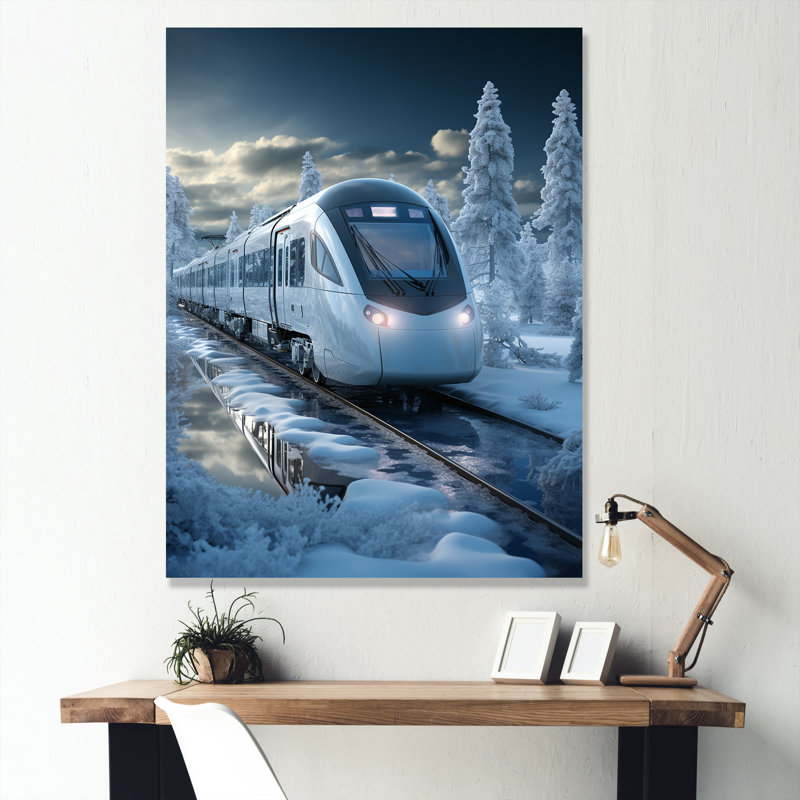 «Christmas Snow Train Journey I», Toile tendue, H 44 po x l 34 po x P 1,5 po