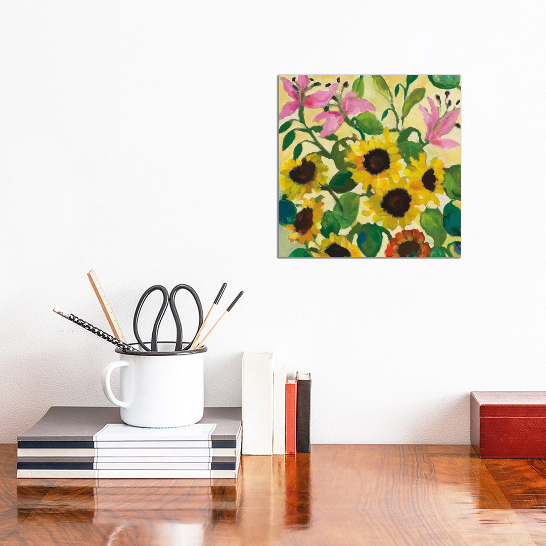 Sunflowers & Lilies by Kim Parker - Wrapped Canvas Gallery-Wrapped Canvas Giclée