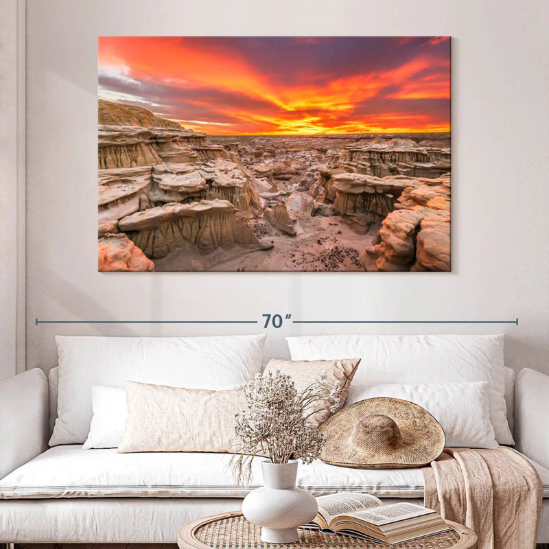 Coucher de soleil à Alvord, Nouveau-Mexique, H 34 po x l 51 po