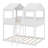 Wood Bunk Bed With Roof, Window, Guardrail, Ladder-557742603