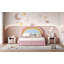 Lit tapissier à motif arc-en-ciel, lit plateforme en velours avec tiroir de rangement, aucun sommier nécessaire, coloré et rose-624438066