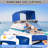 3 Bow Bimini Top for Boats - Royal Blue Marine Grade Canvas, UV Protection & Waterproof, Adjustable 1" Aluminum Frame, 2 Removable Side Curtains, Windproof Ropes - Royal Blue,6'×85-90"×46"-125888981-125888985