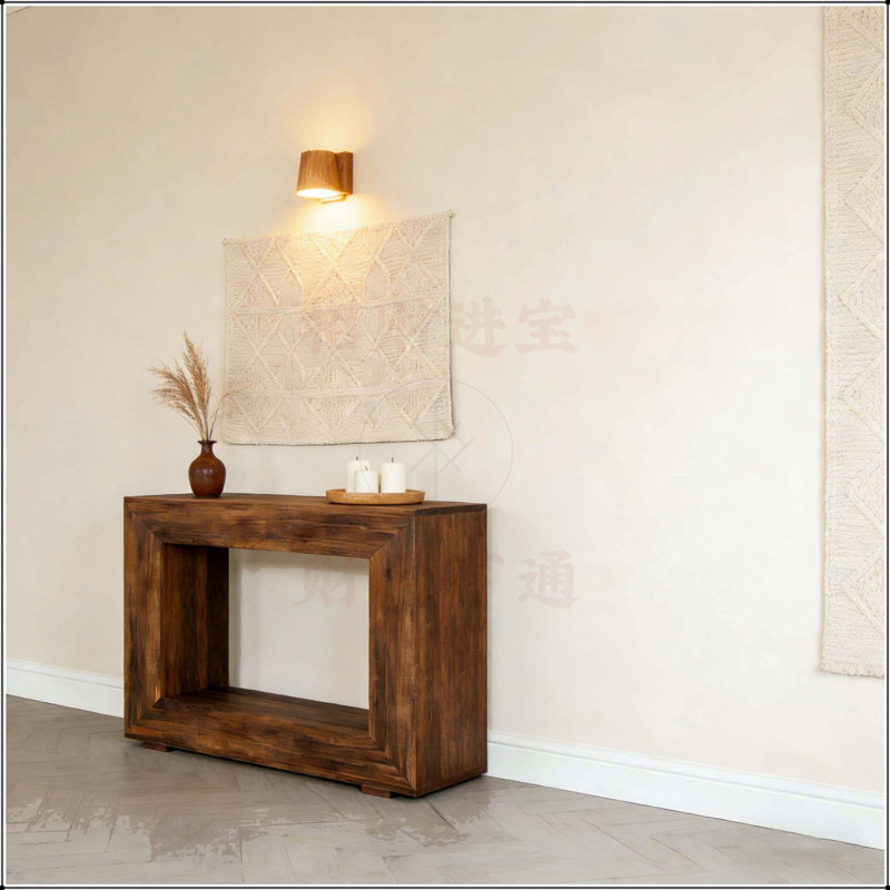 Console 47 po en bois, canapé long en bois étroit pour une décoration et un rangement polyvalents