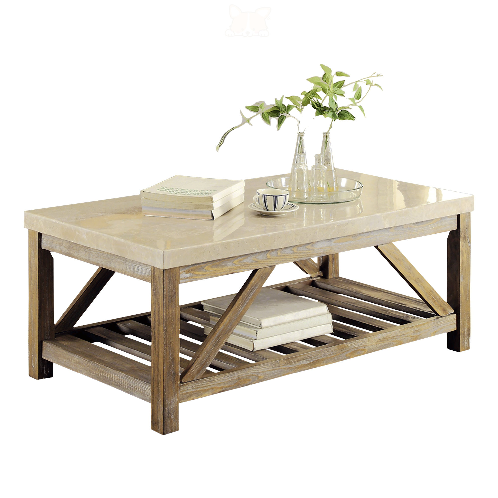 Gracie Oaks Beatric Marble Top Single Coffee Table | Wayfair