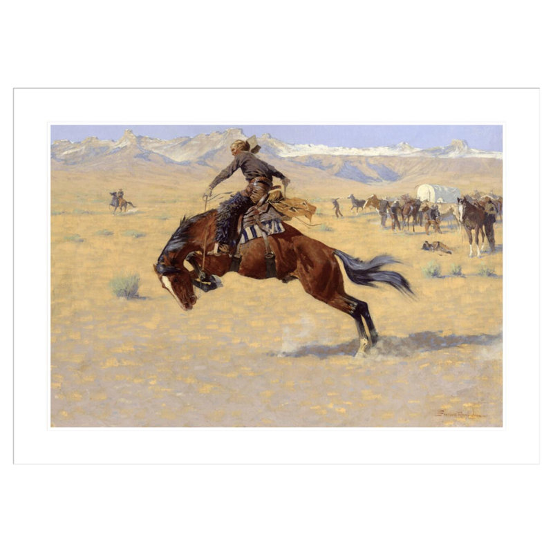 «A Cold Morning on The Range» par Frederic Remington, impression giclée sur cadre, H 30,21 po x l 41,5 po