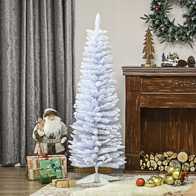 Arbre de Noël artificiel mince enneigé, 4.9'