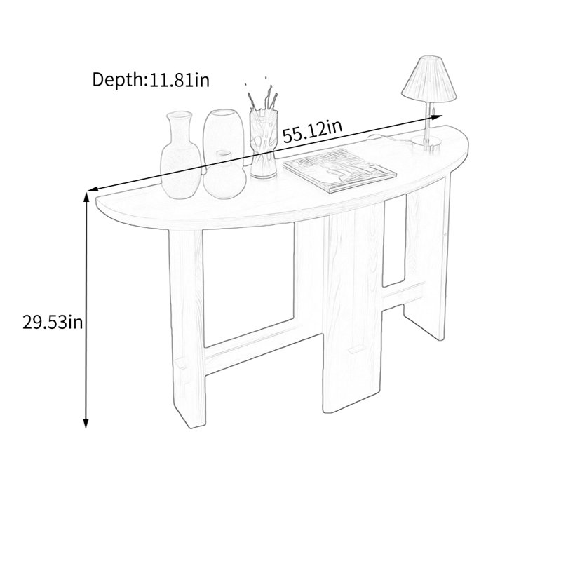 Console moderne en bois de pin, 29,53 po H x 55,12 po L x 11,81 po P, Brun
