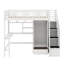 Lit mezzanine simple avec bibliothèque, tiroirs, bureau et garde-robe-200271516