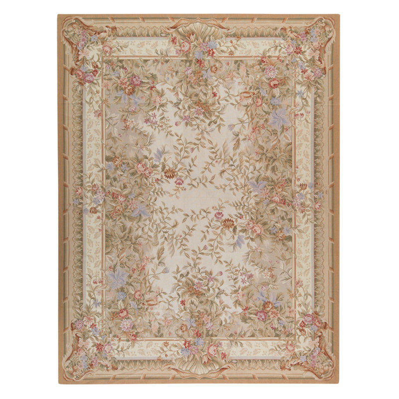 Hand Knotted Wool Area Rug in Multi