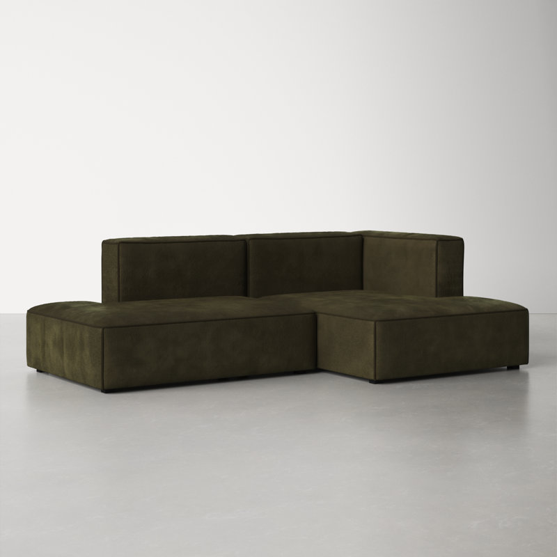 Shonnard 2-Piece Upholstered Sectional, Right Hand Facing, Taupe Performance Boucle