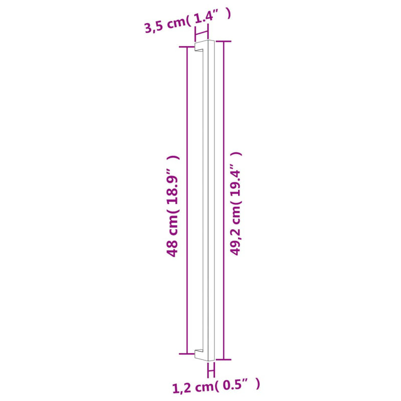 Candece Cabinet Handle, Bronze, 480 Mm