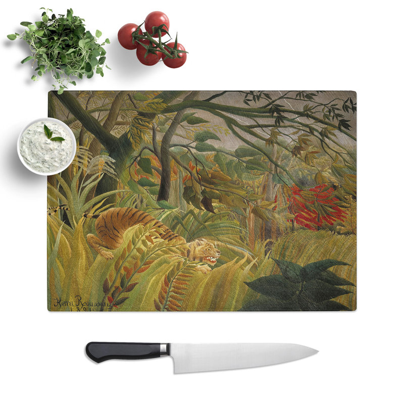 Tiger in a Tropical Storm by Henri Rousseau Chopping Board, 0.4cm H x 20cm W x 28.5cm L