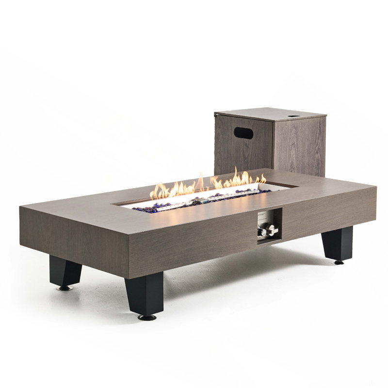54 Inch Propane Fire Pit,Outdoor Gas Fire Pit Table With Rain Cover,Rectangular Heater For Patio, Backyard, Deck,50,000BTU Outdoor Modern Patio Fire Pit.