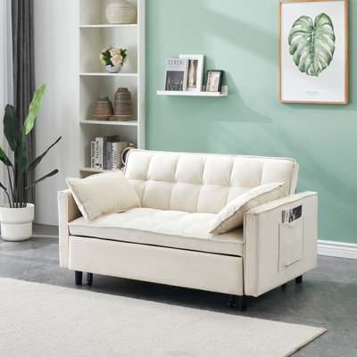 55" Sofa Bed With Storage Pockets