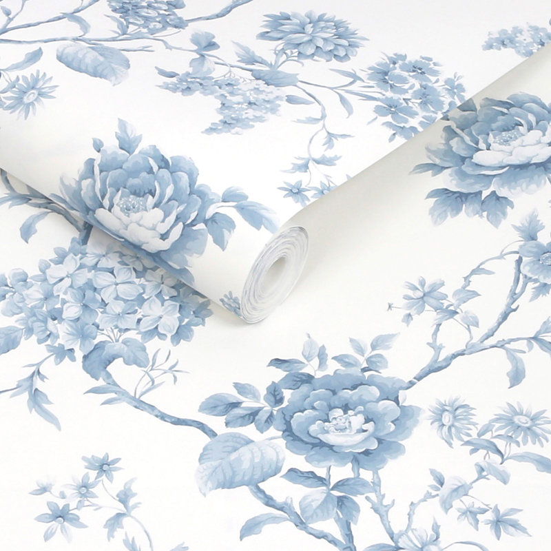 Papier peint bleu porcelaine Martha Stewart, Blue