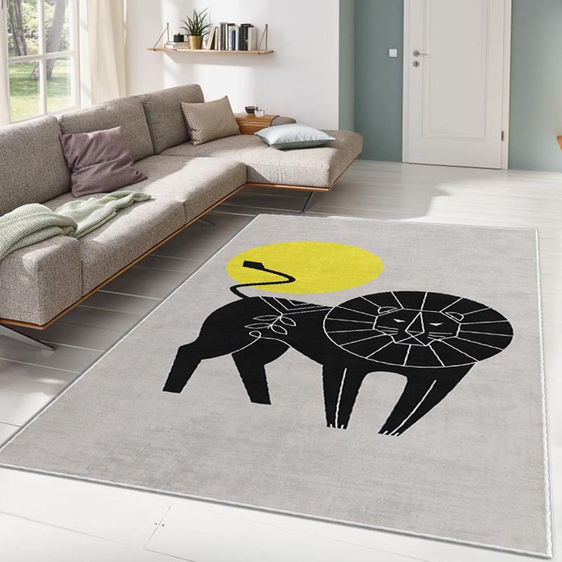 Tapis antidérapant 100% polyester, 47,2 po x 70,9 po | Tricot raschel, hauteur des poils: 0,4 po | Tapis tissé avec dessous en feutre, lavable à la machine | Impression numérique élégante pour la décoration intérieure